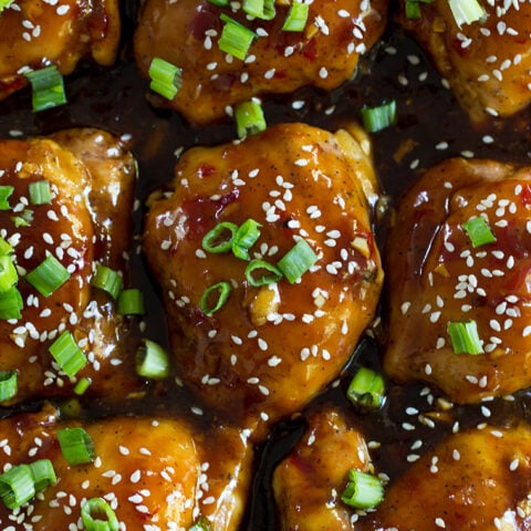 Sticky Baked Asian Chicken Thighs • Freutcake