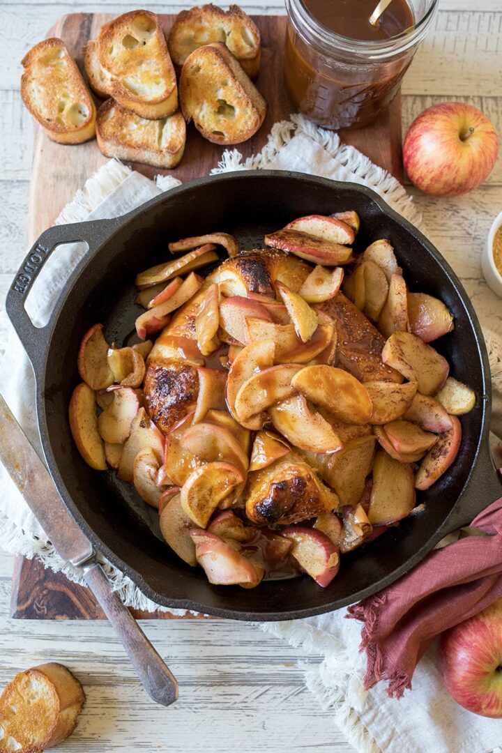 Salted Caramel Apple Baked Brie • Freutcake