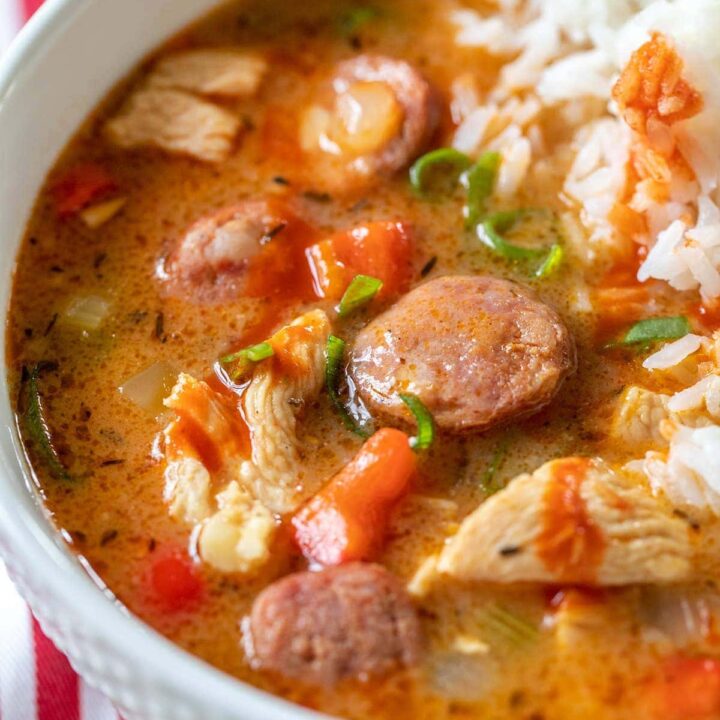 Classic Chicken and Sausage Gumbo • Freutcake