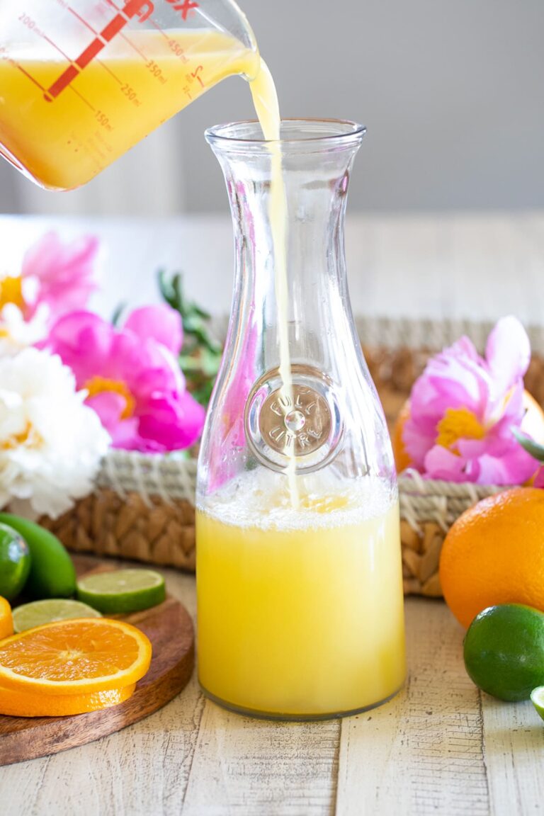 homemade margarita mix with orange juice