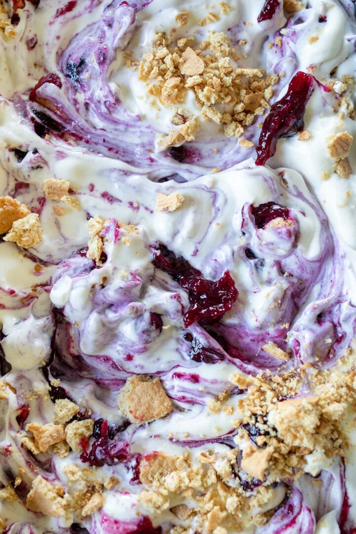 No Churn Blueberry Pie Ice Cream • Freutcake 