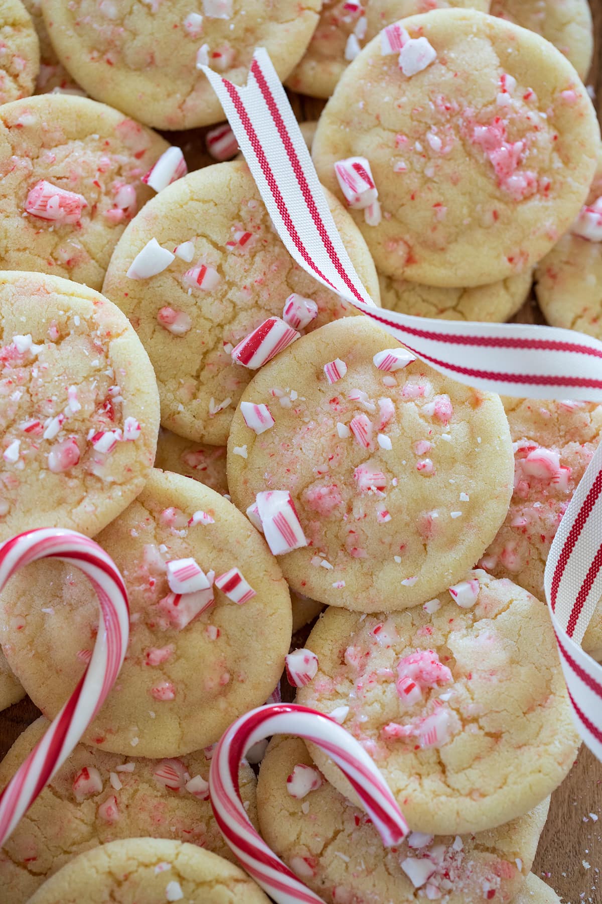 Sugar Cookies with a Peppermint Crunch Topping