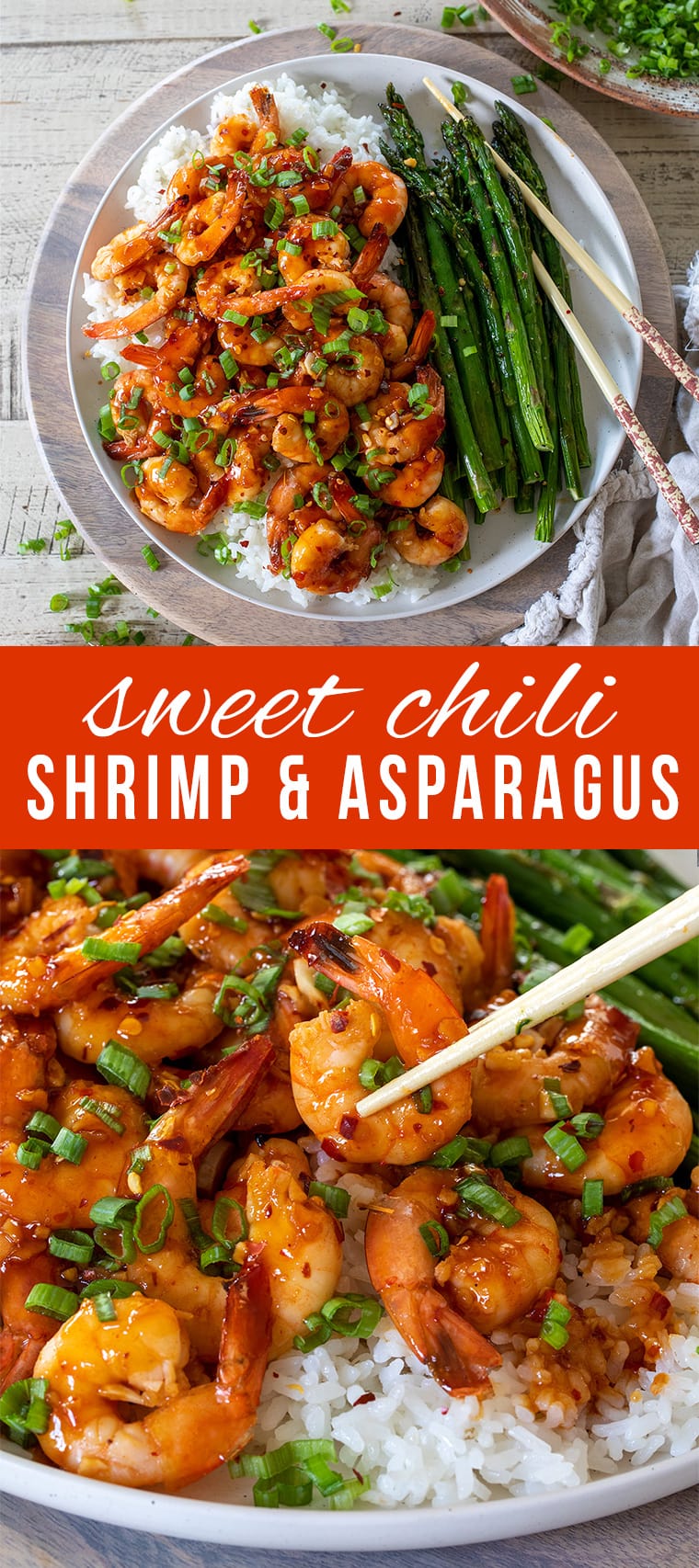 Sweet Chili Shrimp with Asparagus • Freutcake